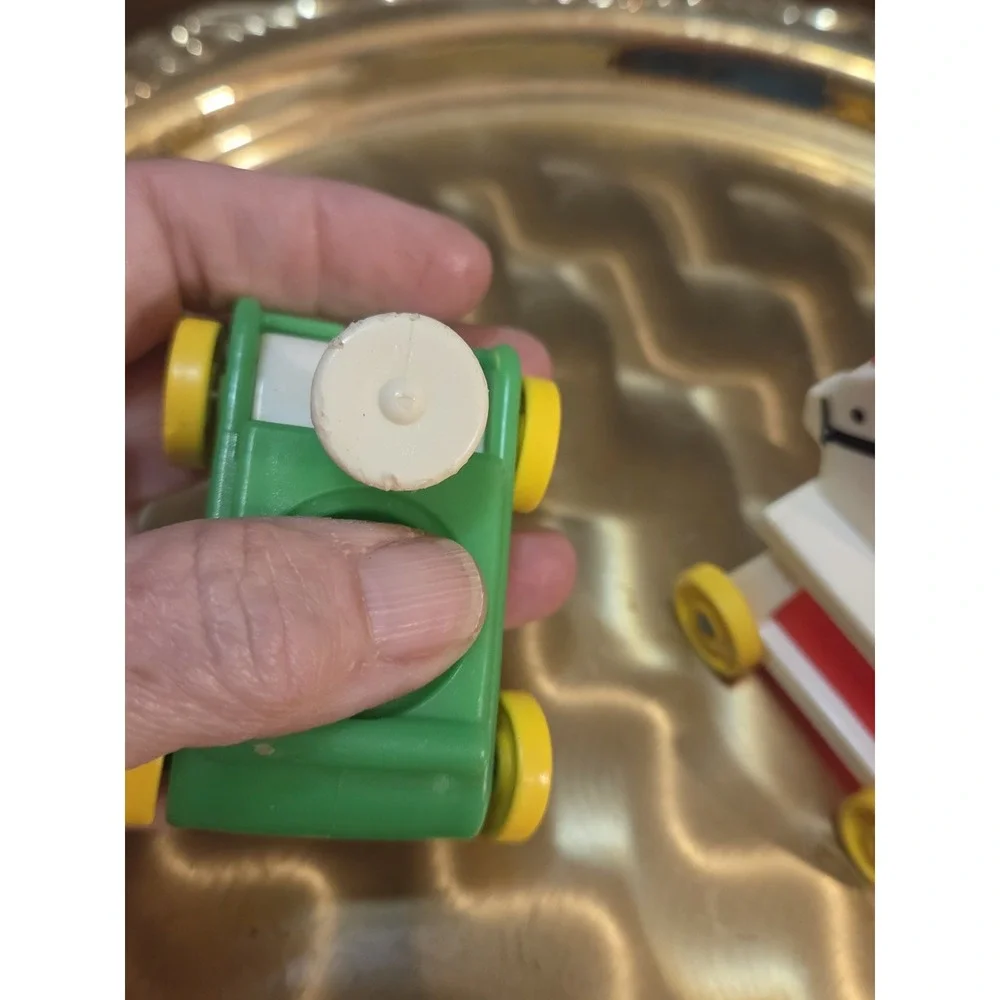 vintage Fisher-Price Little People Set Of Two, Horse And Car
